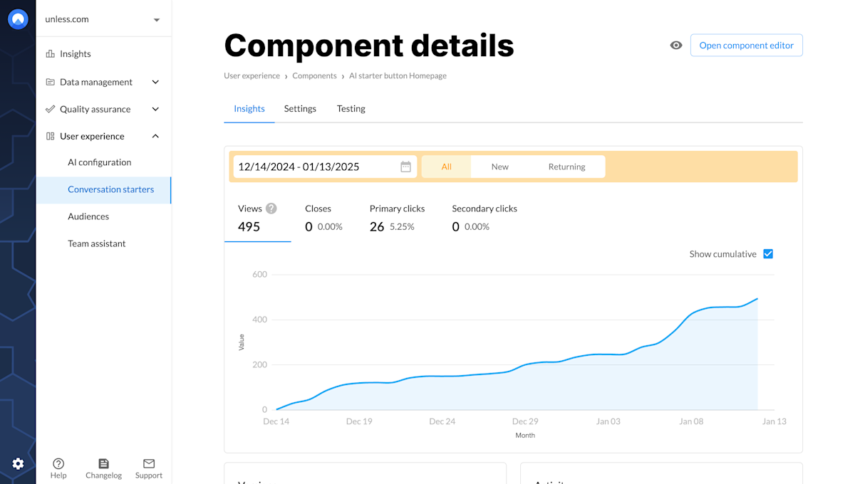 Component insights cumulative