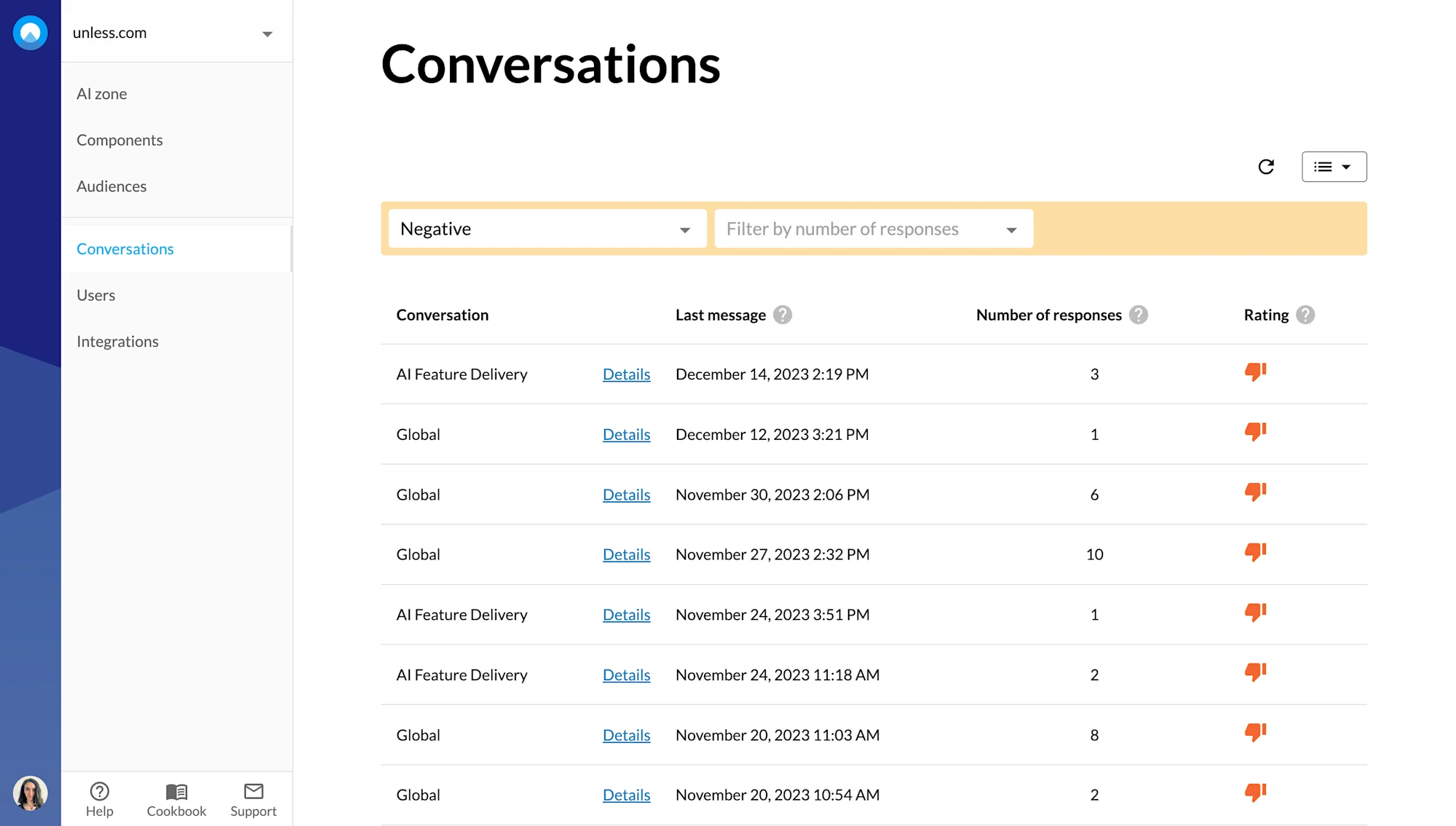 Review and improve conversations
