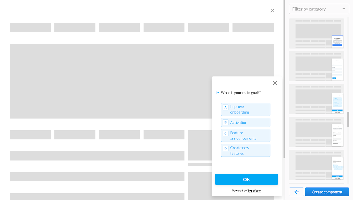 Form embed component preview