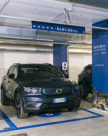 Fast charge station, part of the first district electric car-sharing scheme “ELEC3City” in the Portanuova district