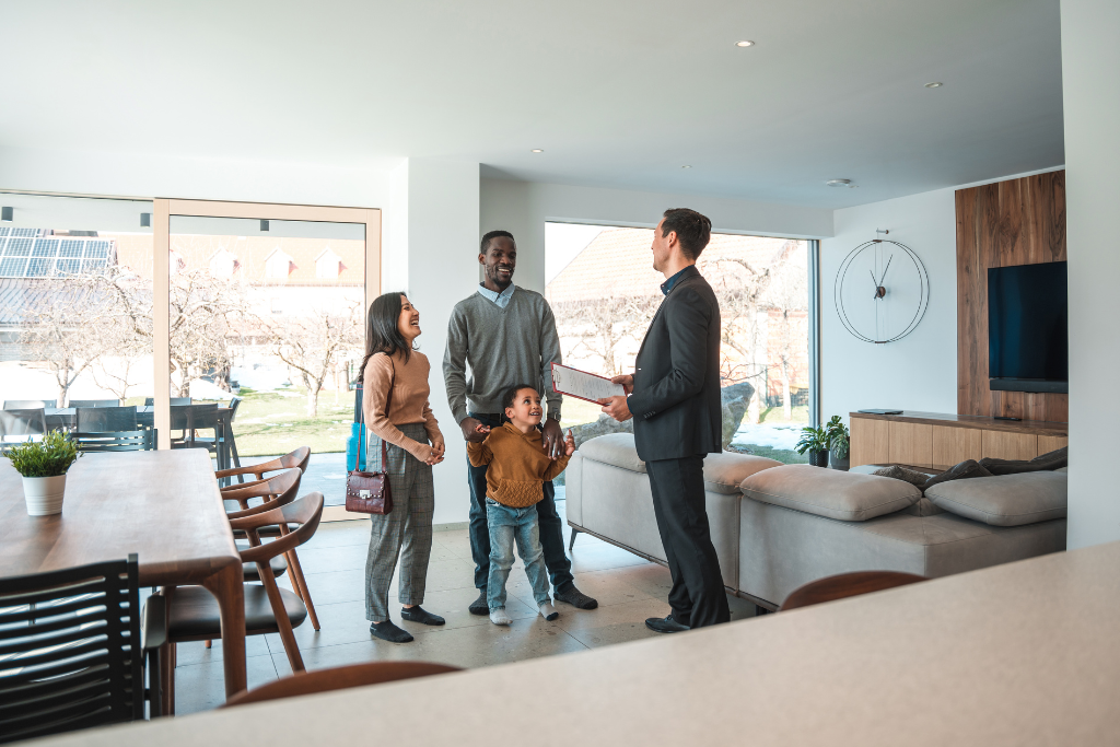 Family looking at buying a home