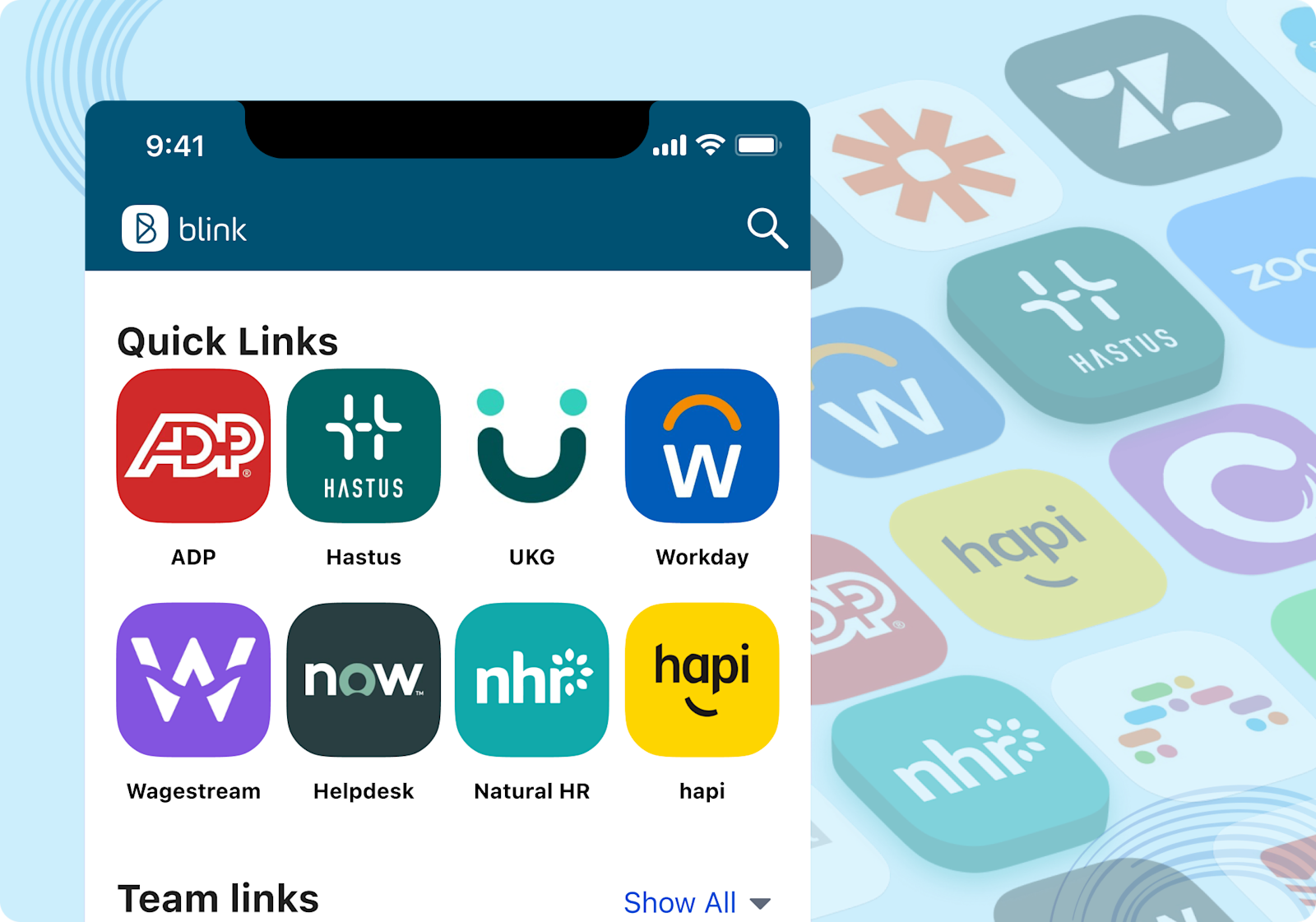 Integrations page | Blink