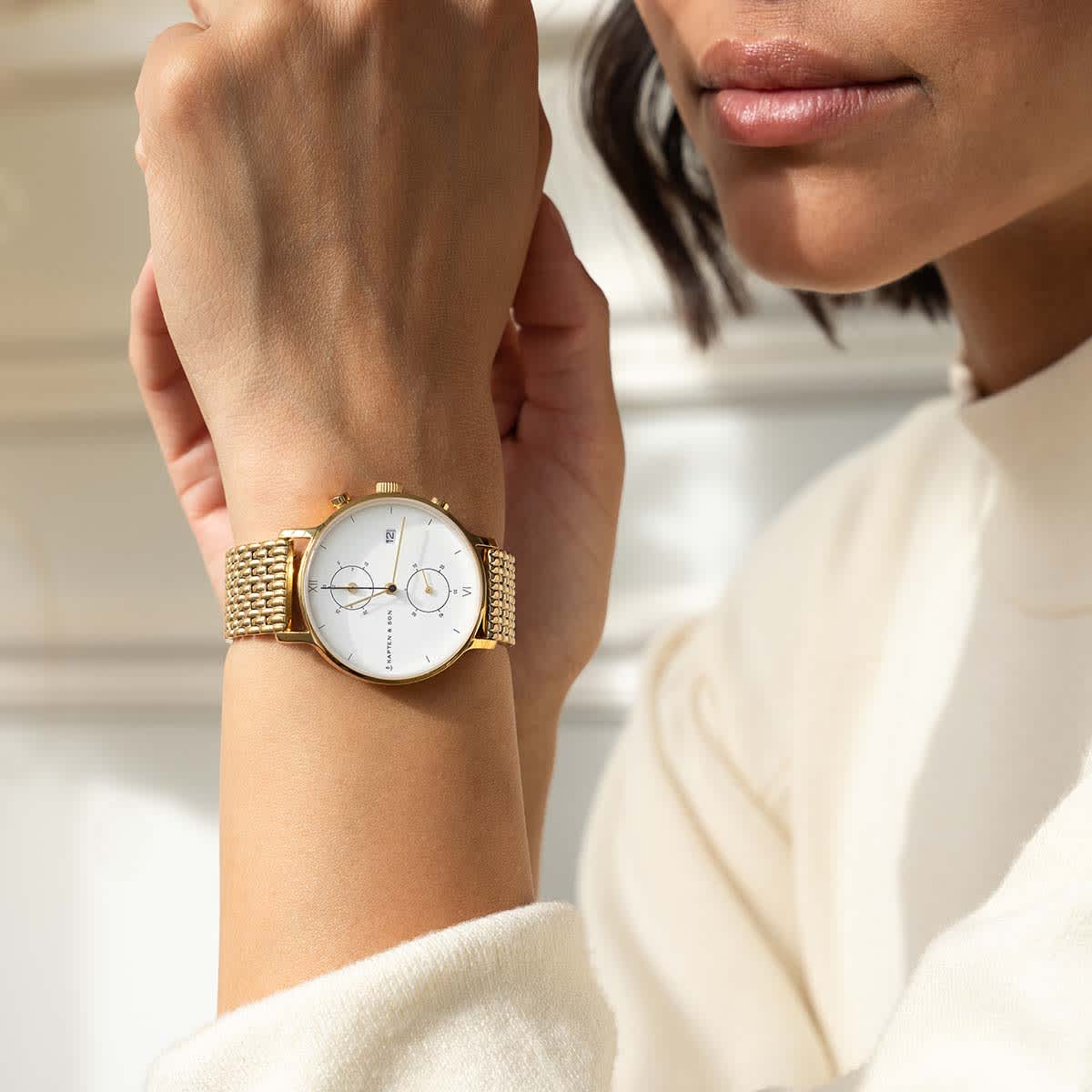 Chrono Small Gold Woven Steel _thumbnail_4