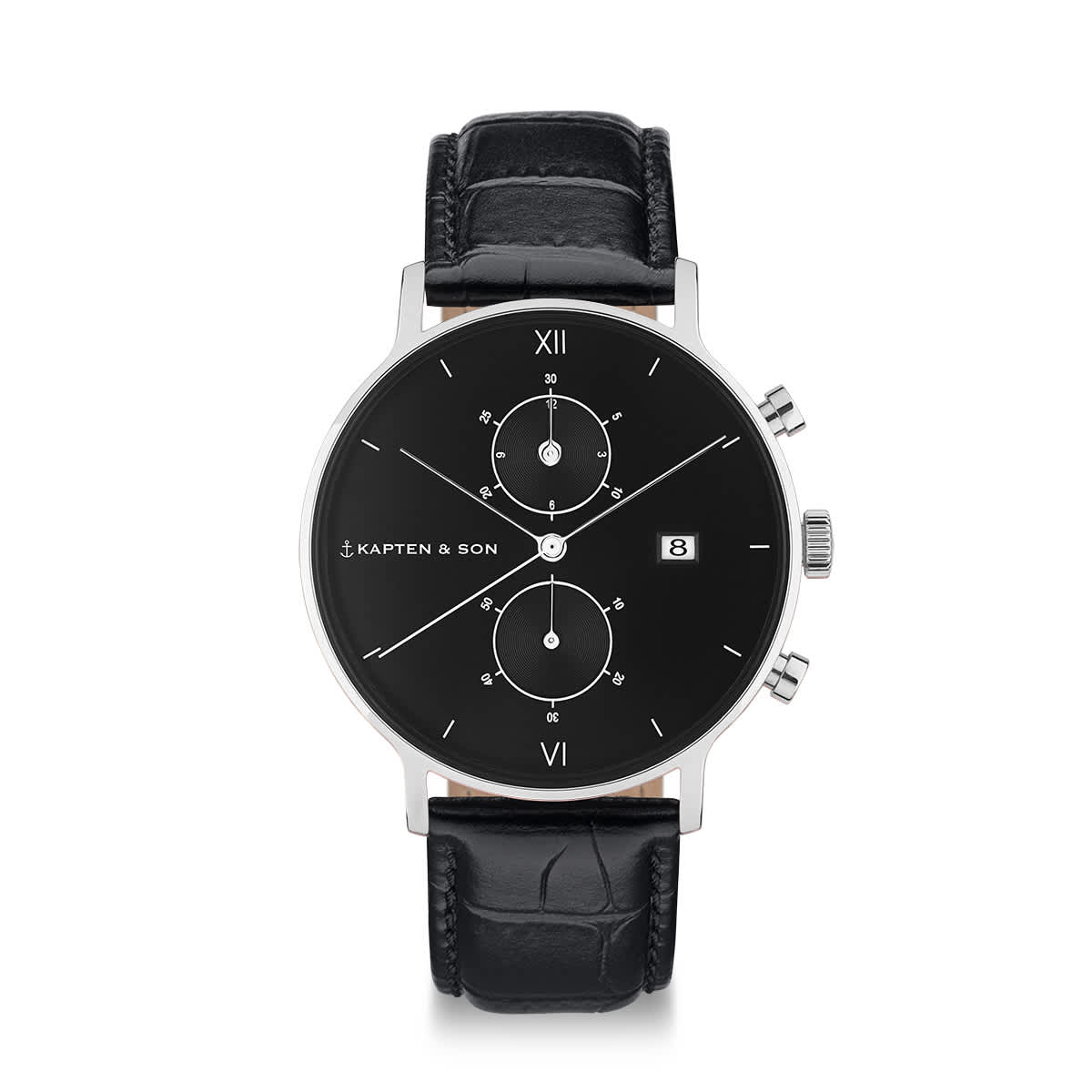 Chrono Silver All Black Croco Leather_thumbnail_0