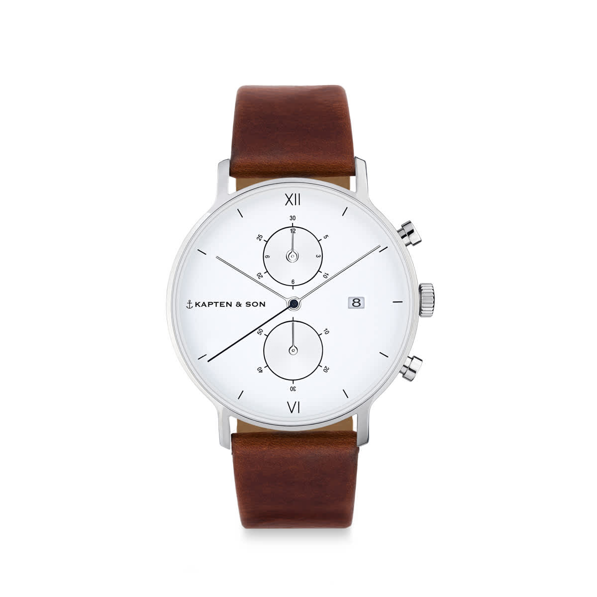 Chrono Small Silver Brown Leather_thumbnail_0