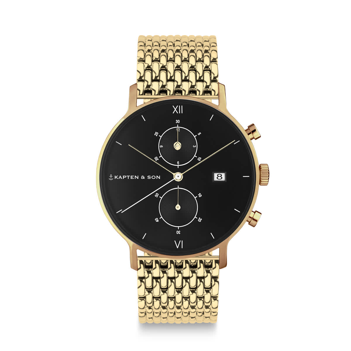 Chrono Gold Black Woven Steel _thumbnail_0