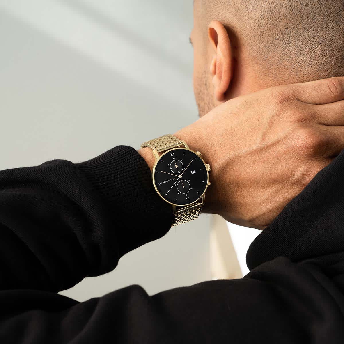 Chrono Gold Black Woven Steel _thumbnail_4