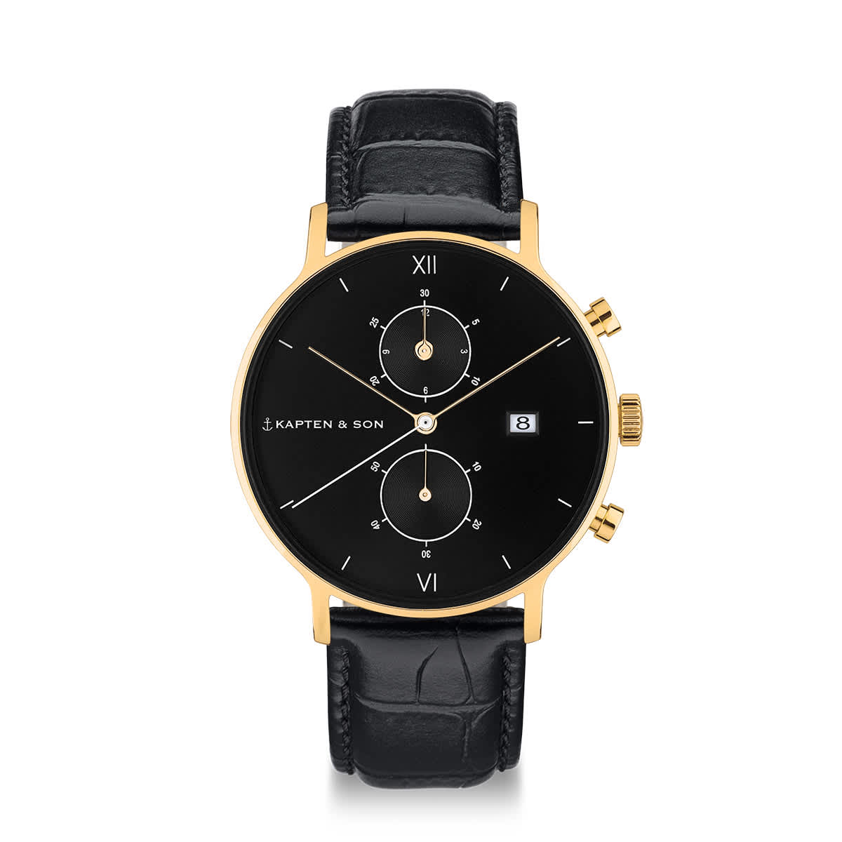 Chrono Gold All Black Croco Leather_thumbnail_0