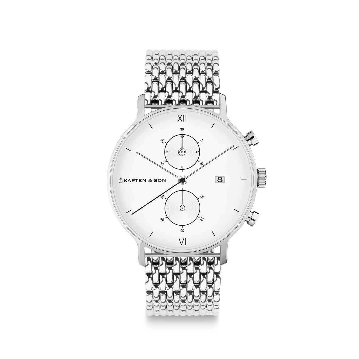 Chrono Small Silver Woven Steel _thumbnail_0