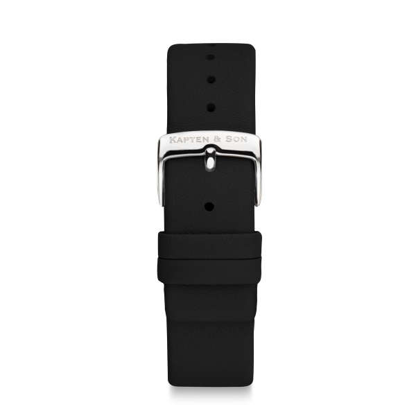 Leather Strap Black Leather Heritage Silver