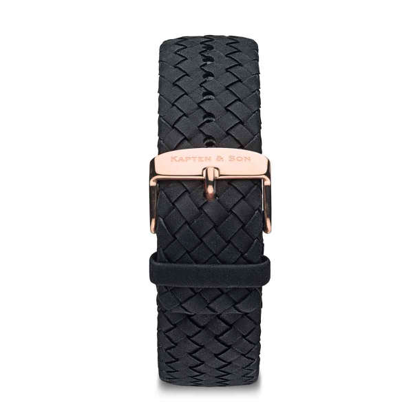 Leather Strap Black Woven Leather