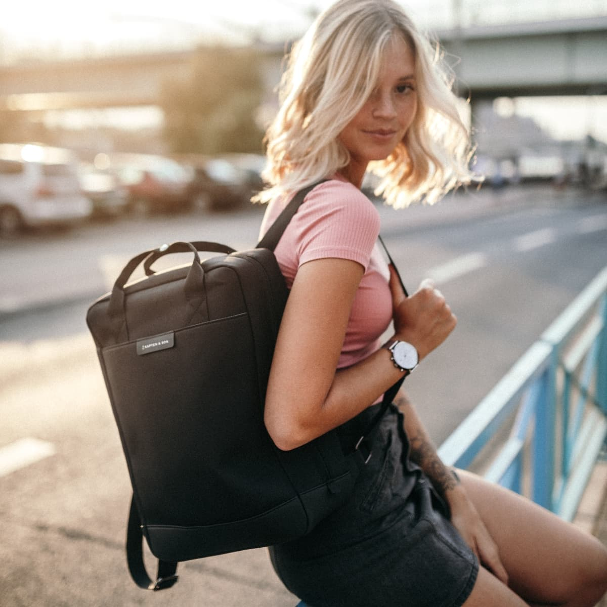 bergen all black backpack