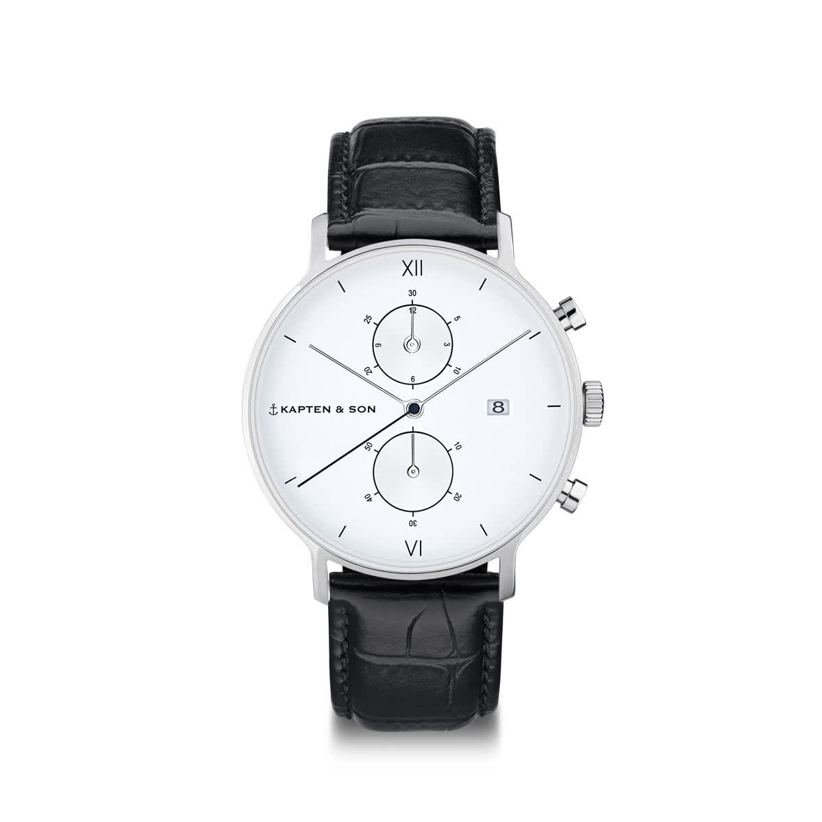 Chrono Small Silver Black Croco Leather_thumbnail_0