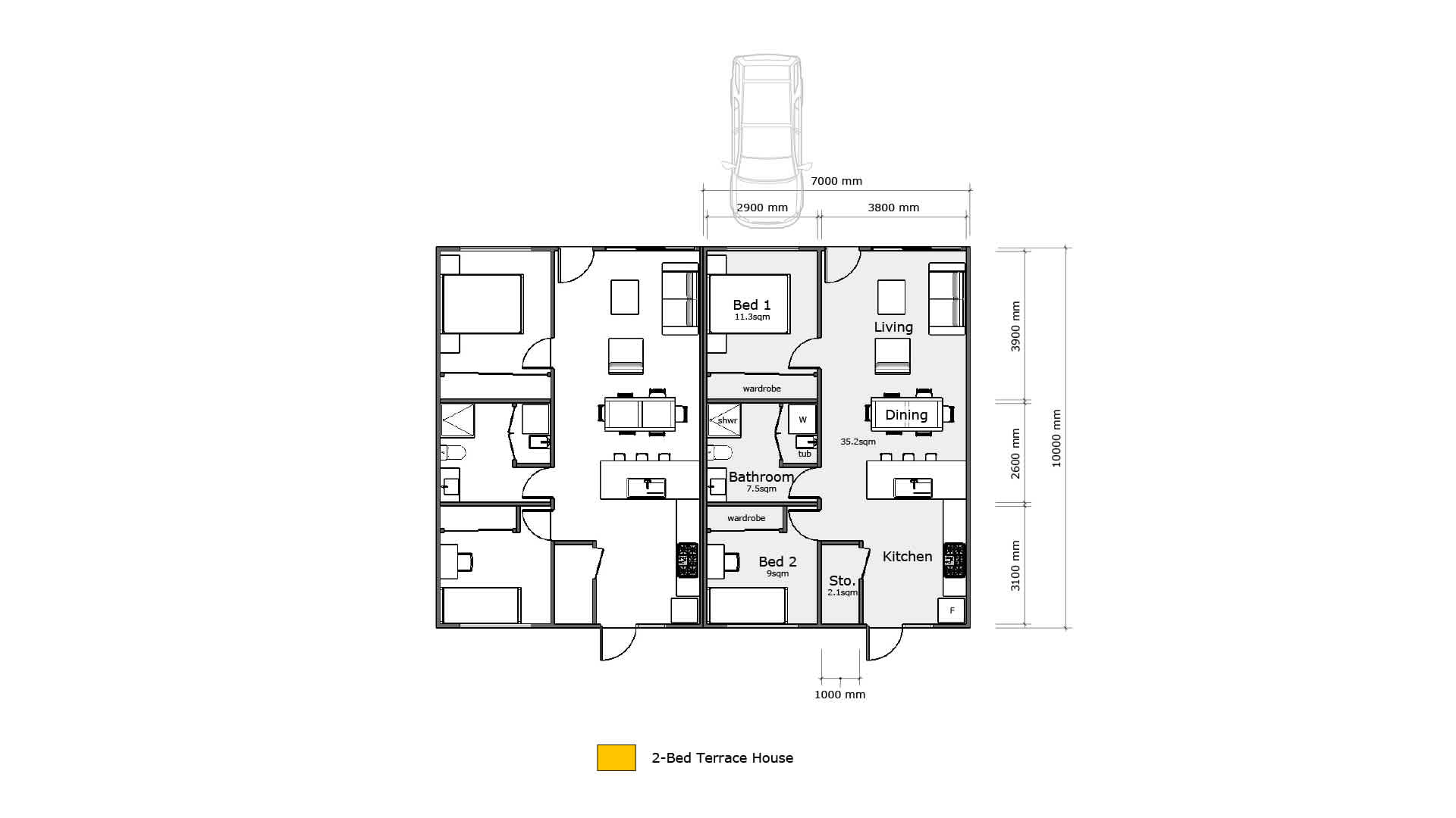 2 Bed Terrace
