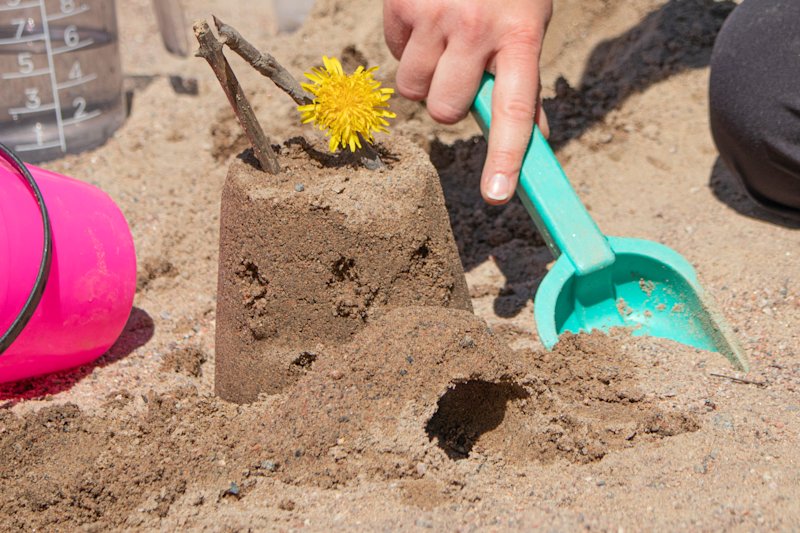 science experiment with sand and water