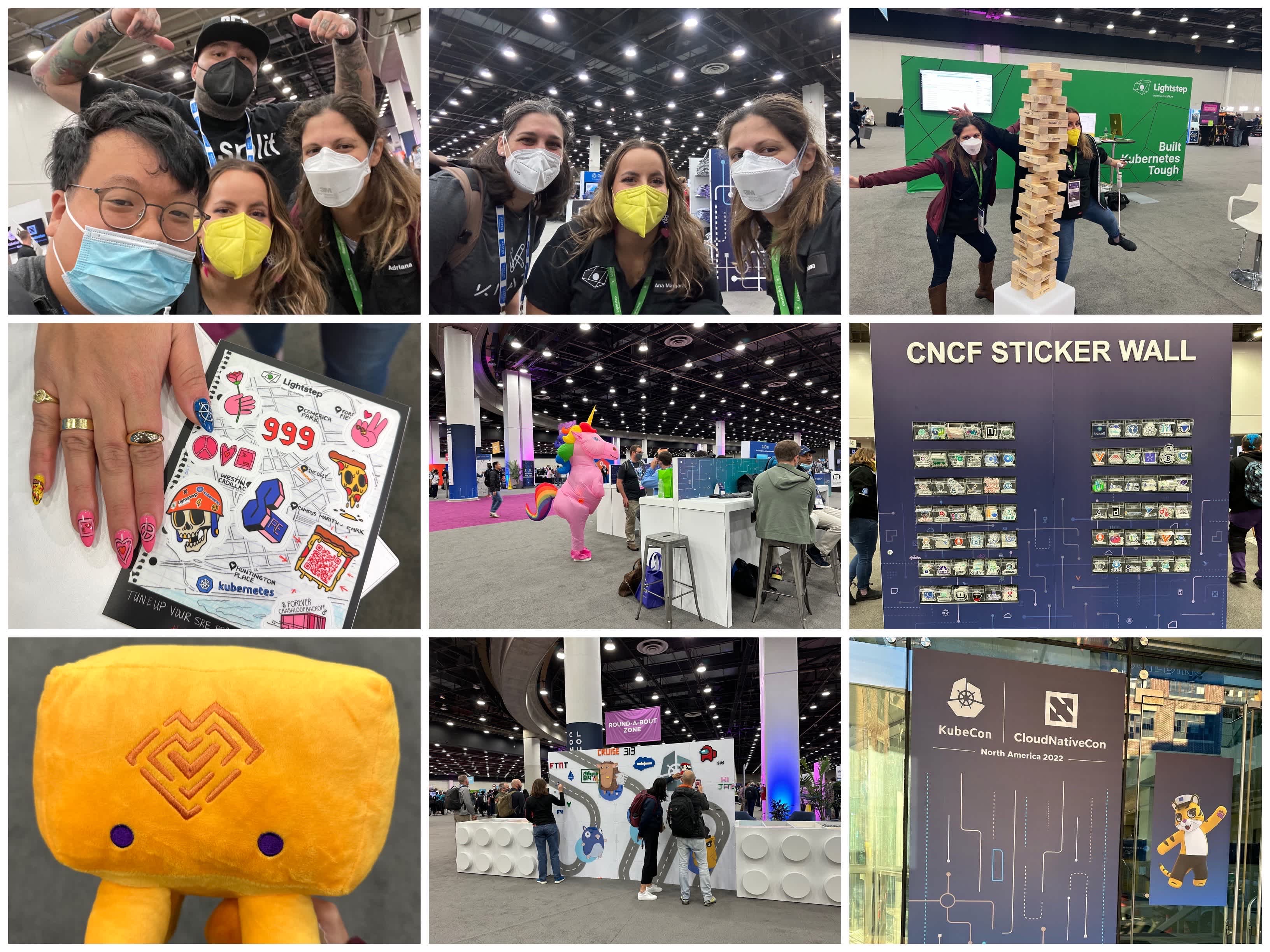 Collage of KubeCon highlights