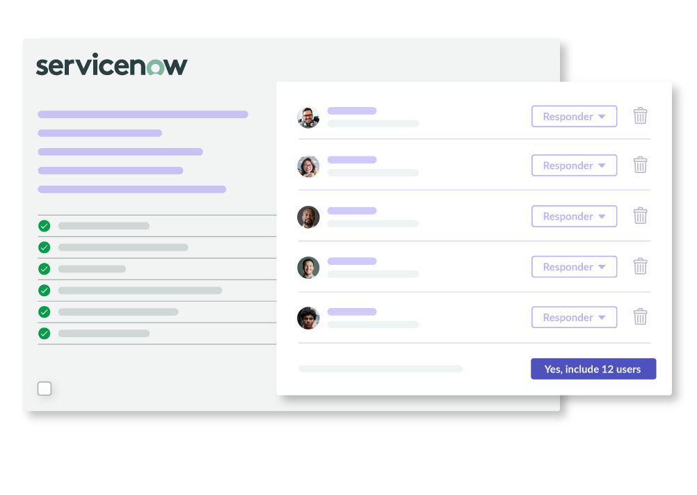 Integrate with ServiceNow to connect people and data for fast resolutions