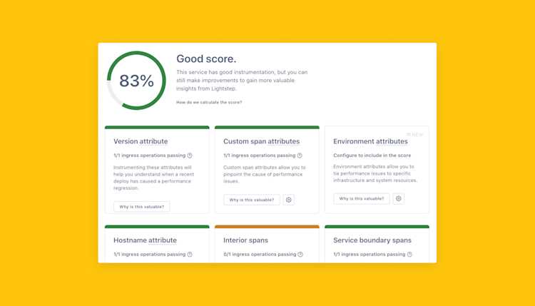 Drive instrumentation consistency with Lightstep’s Instrumentation Quality Score