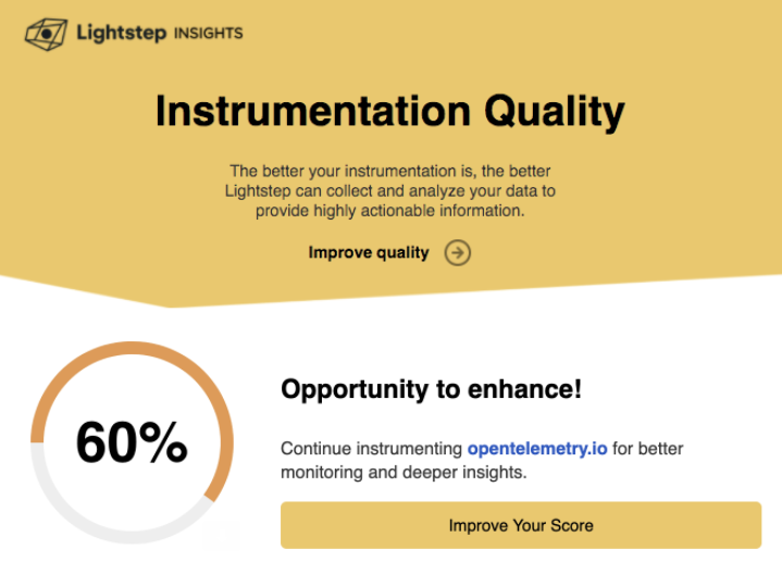 Instrumentation Quality Score - report