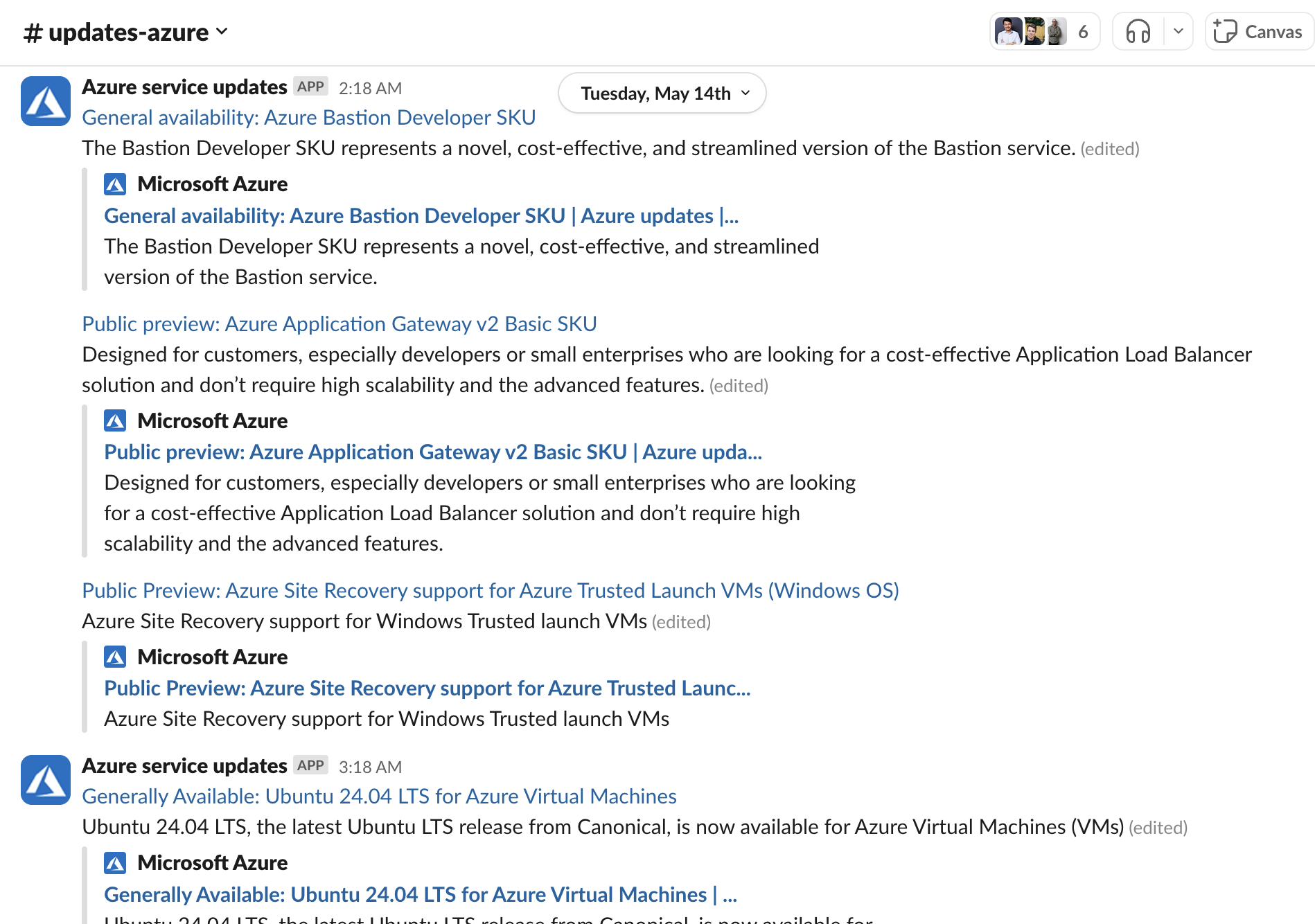 Azure Slack Feed