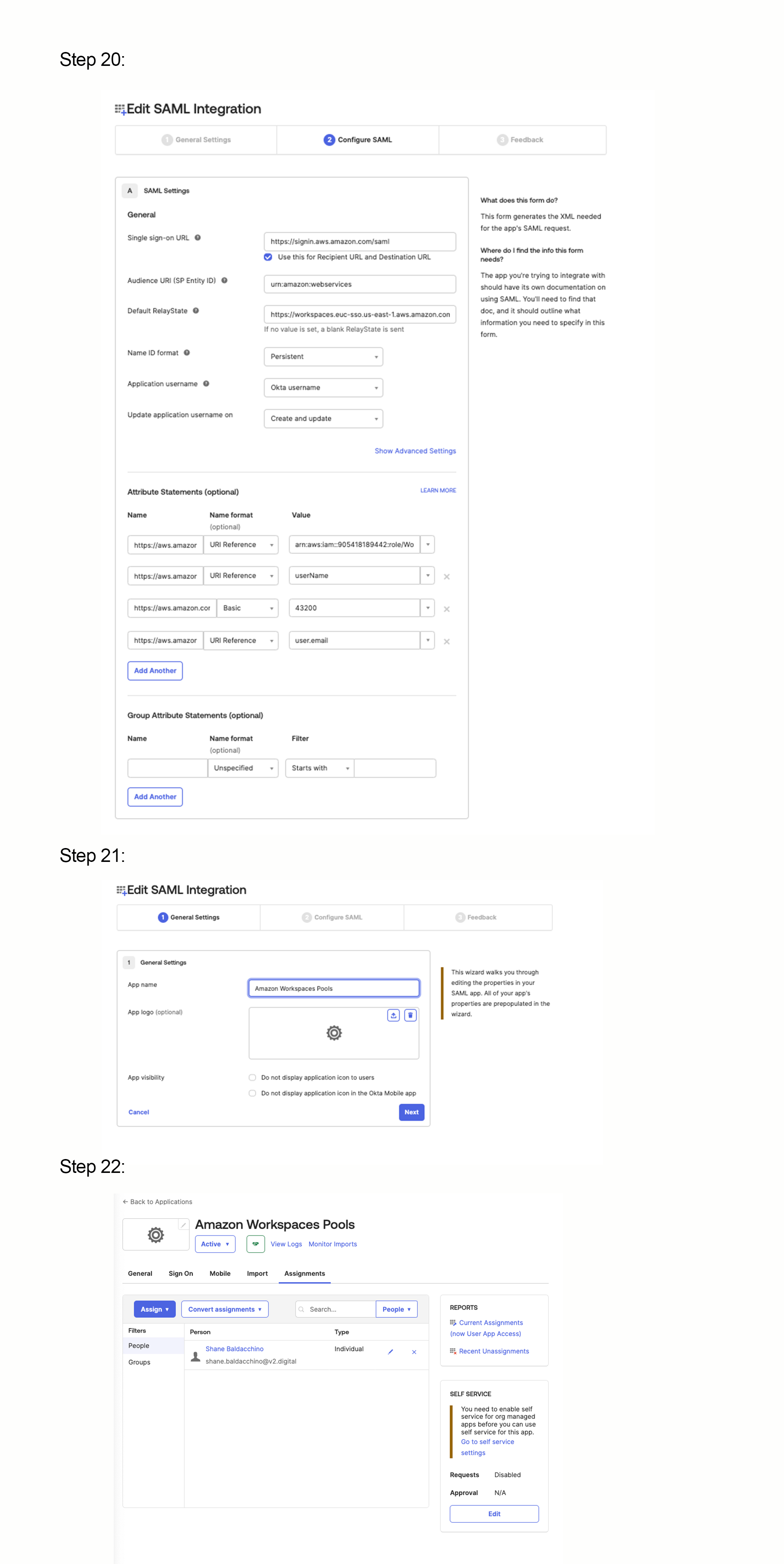 SAML Integration Steps