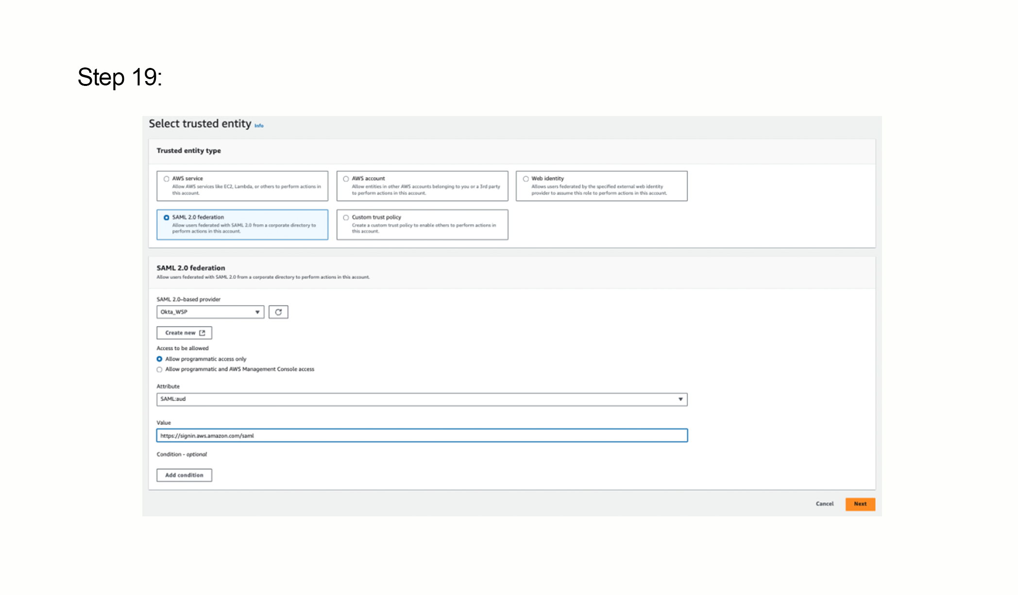 Selecting trusted entity 