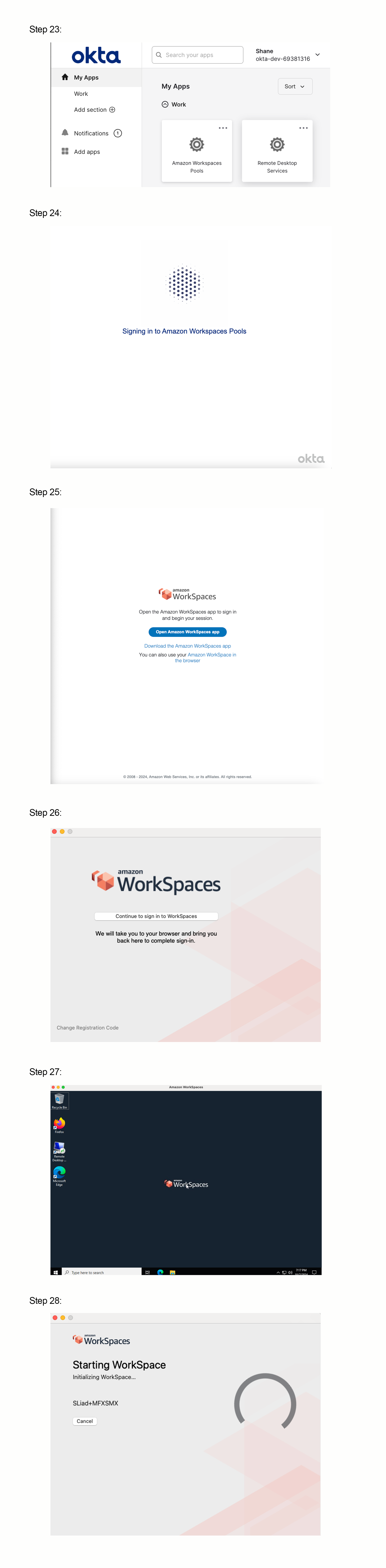 setting up Amazon Workspaces Pools Application