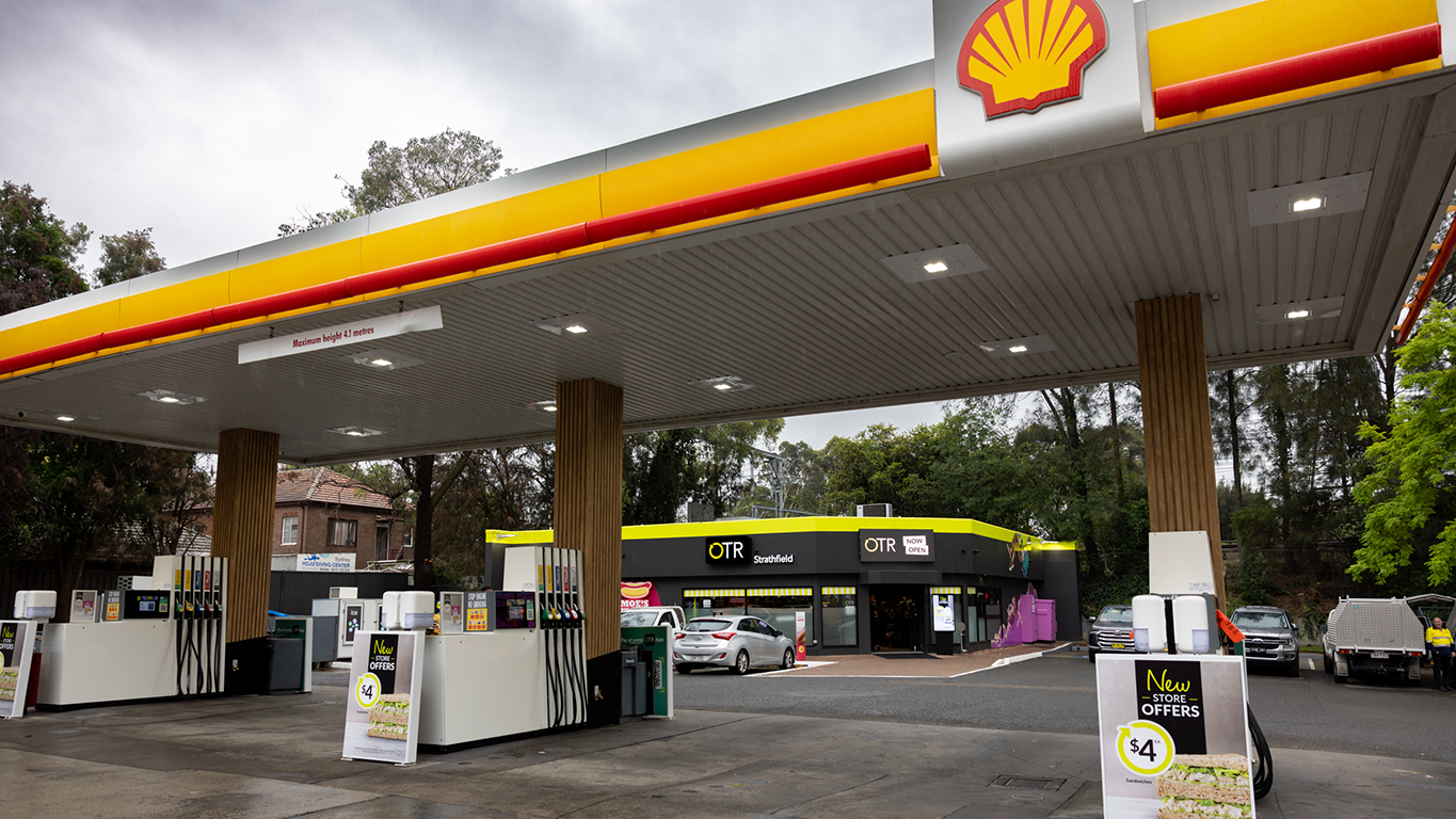 Exterior view of an OTR and BP service station, part of Australia's growing convenience retail network.