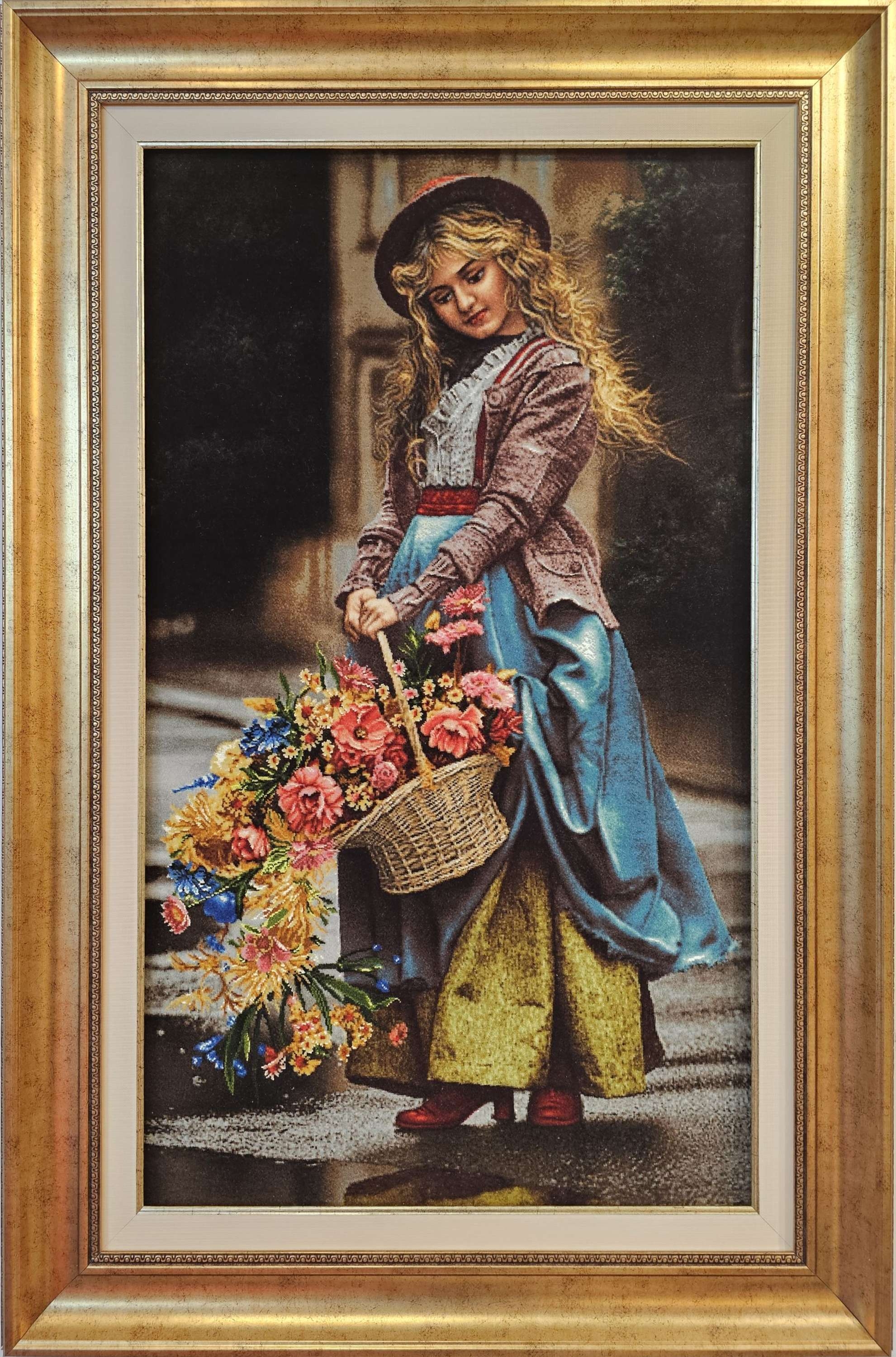 Handwoven Iranian Masterpiece Carpet – “Flower Girl”