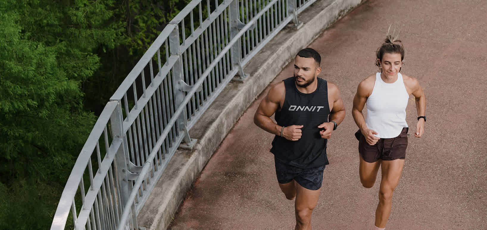 Athletic people on a run.