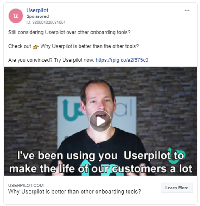 Userpilot Facebook Ad 1