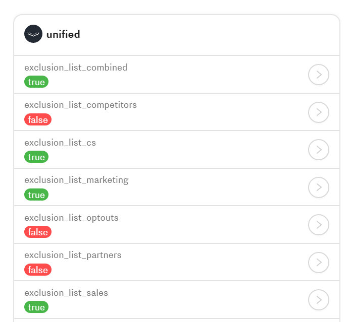 Hull Screenshot - User attributes for exclusion lists