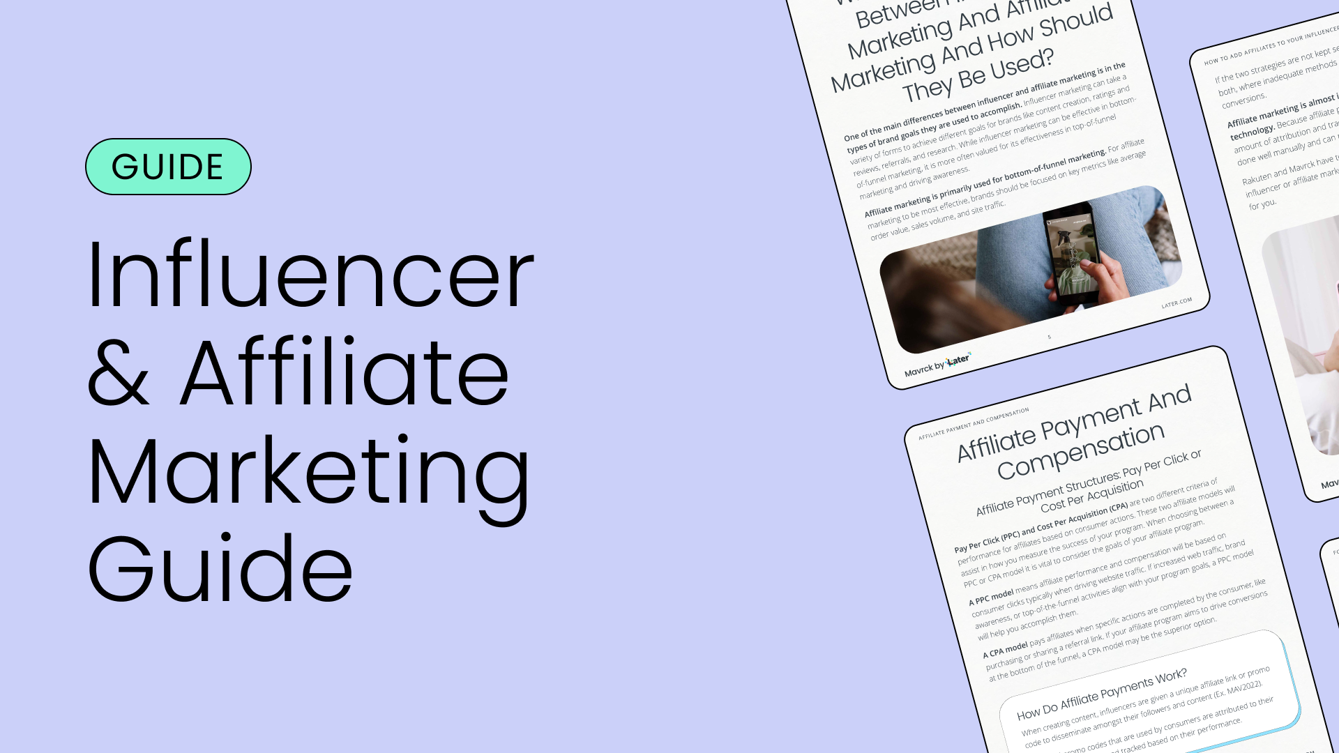 Free influencer marketing and affiliate marketing guide for brand marketers from Later.