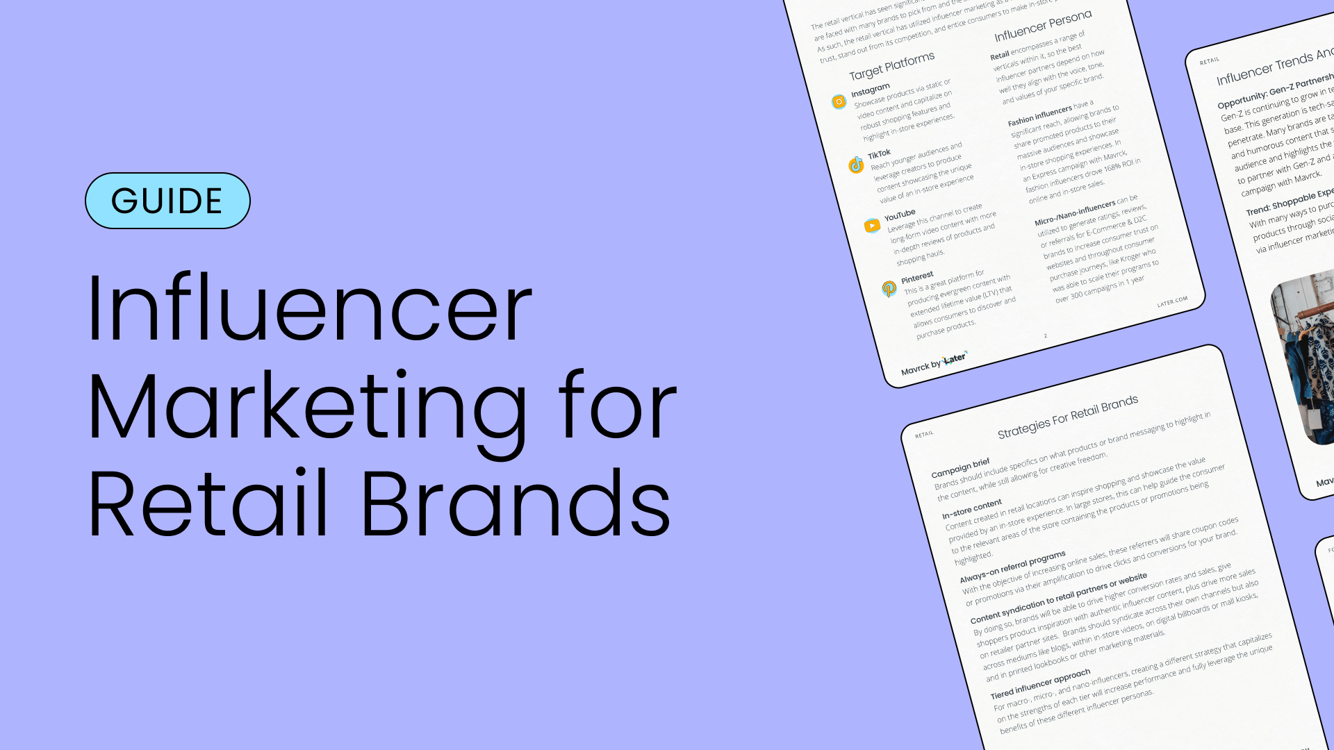 Free influencer marketing guide for retail brands from Later