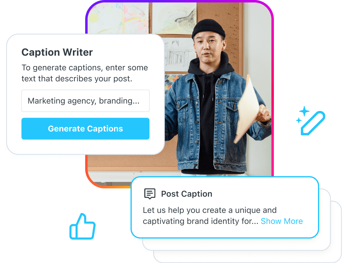 Later Caption Writer highlights how a social media manager can generate unique Instagram post captions with a click of a button
