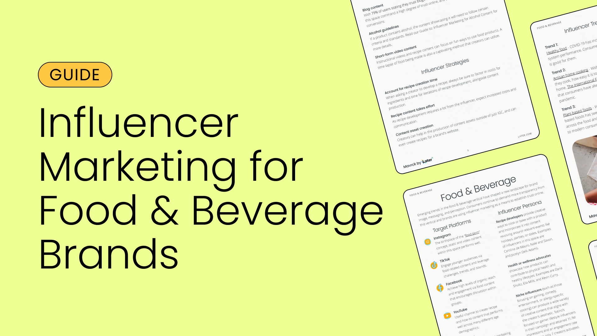 Free influencer marketing guide for food and beverage brands from Later