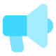 Blue megaphone icon representing Referral & Reseller
