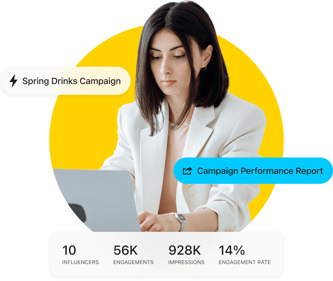 Campaign performance report and campaign tracking capabilities in the Later Influencer Marketing Platform