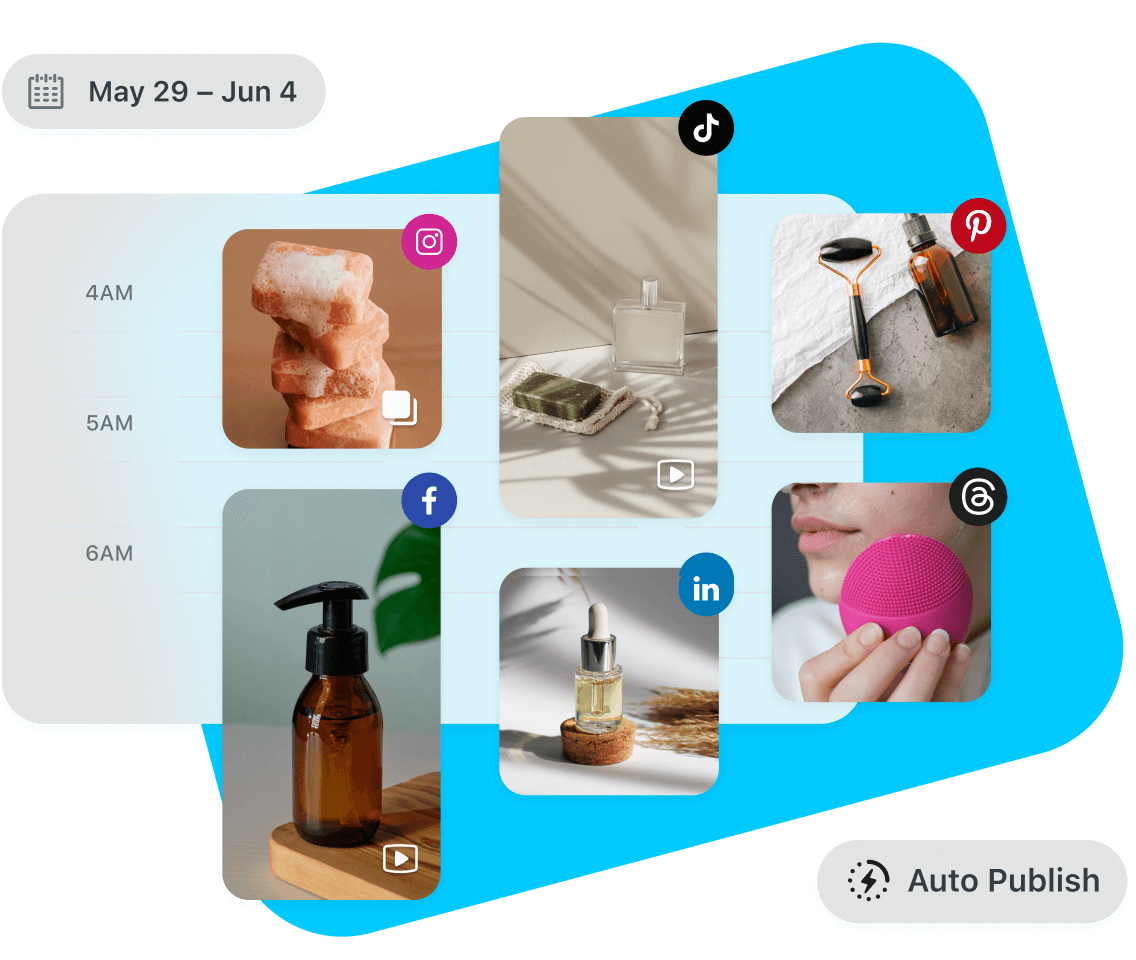 Small business uses Later to plan and schedule content on Instagram, TikTok, Pinterest, LinkedIn, Threads and Facebook