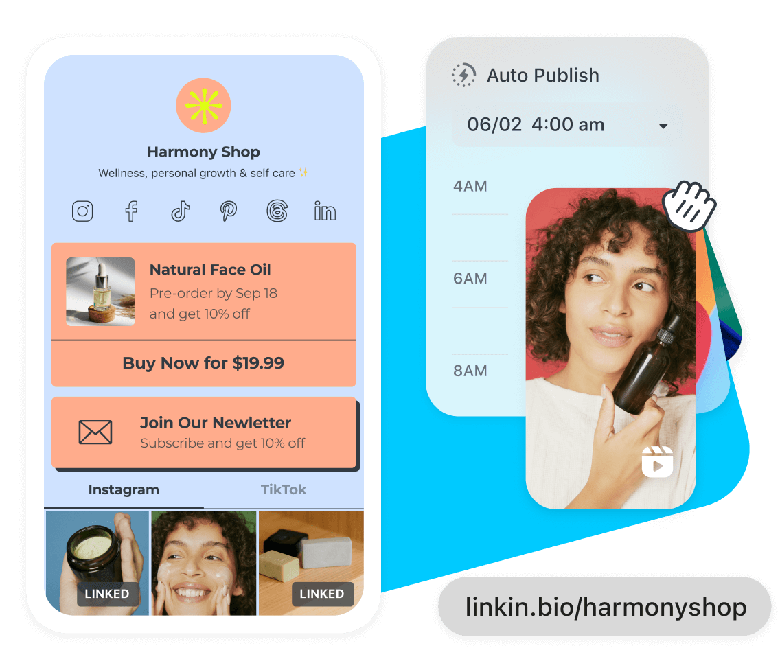 Social media managers use Later and Linkin.bio to schedule and post to 6 social platforms and make sales from social