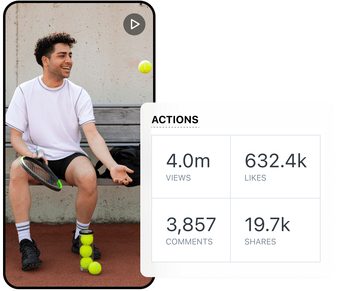 Tennis brand tracks TikTok views, likes, comments and shares using Later Social