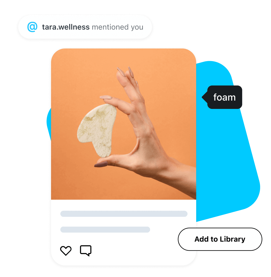 Instagram user browses post tags and mentions to reshare content to their feed