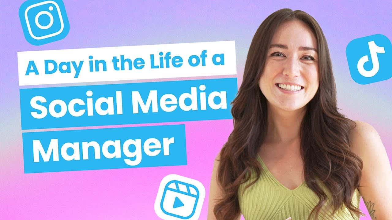 Youtube thumbnail for social media manager day in the life video