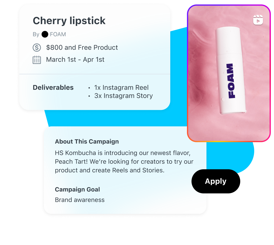 Brand uses the Later Campaigns feature to promote campaign details to relevant creators