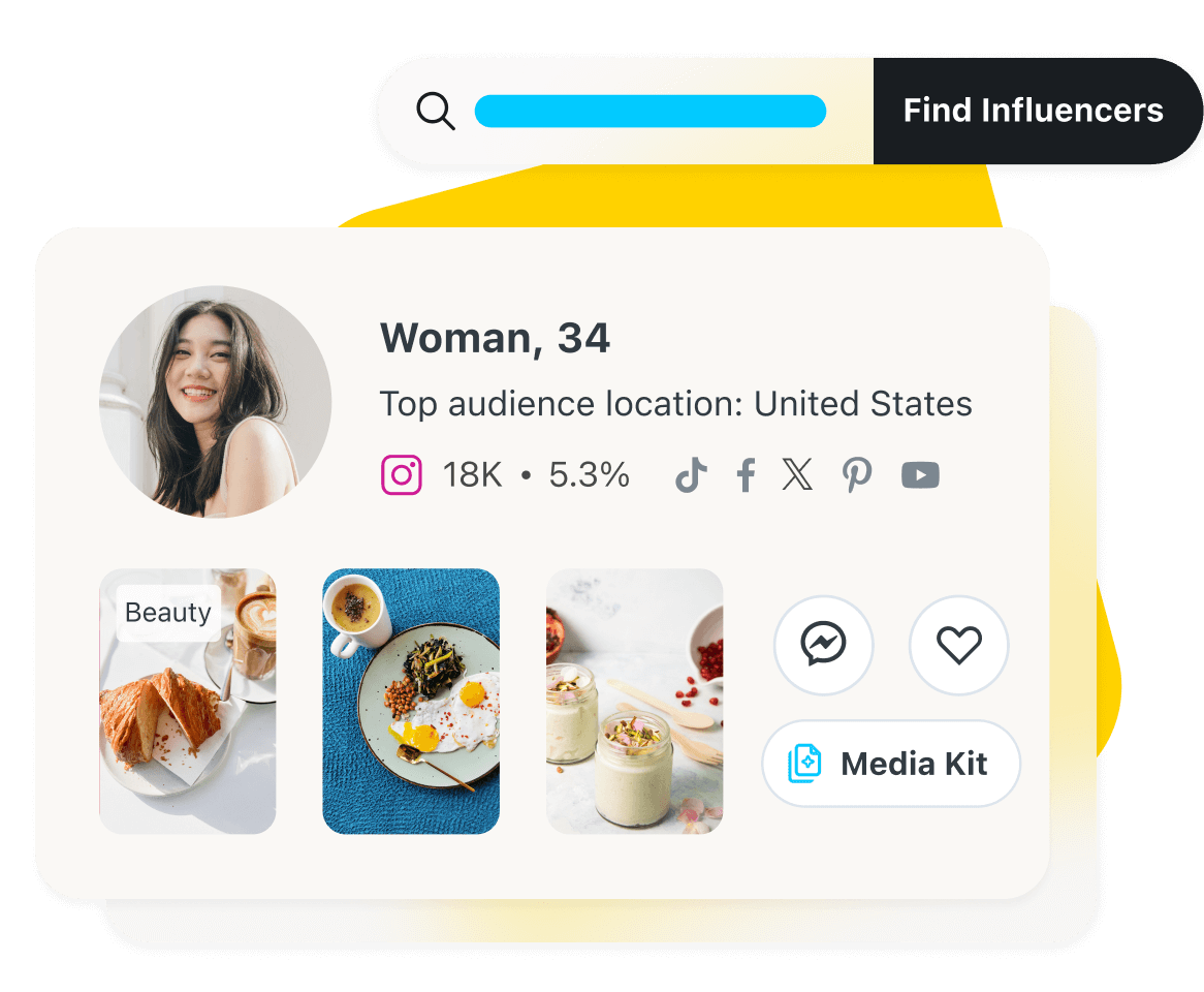 User searches for millennial foodie influencers on the East Coast using the creator discovery tool
