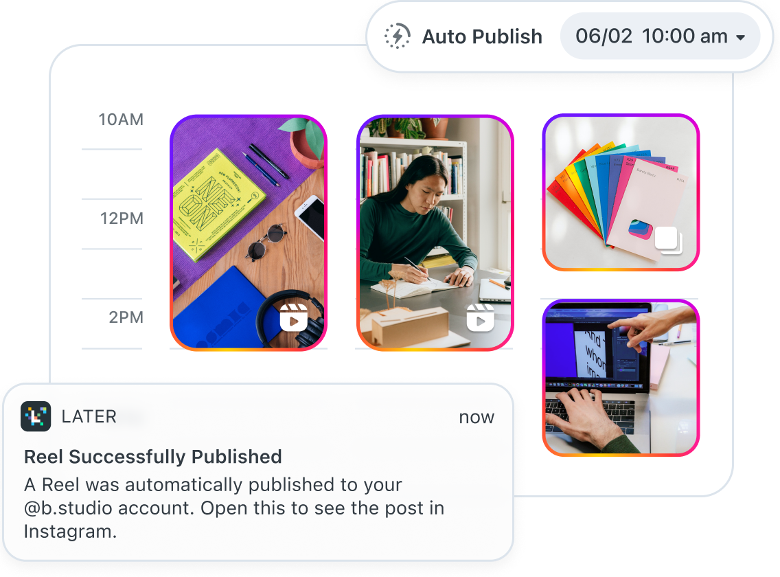 B Studio automatically posts Reels and Instagram posts with the Later Instagram Scheduler