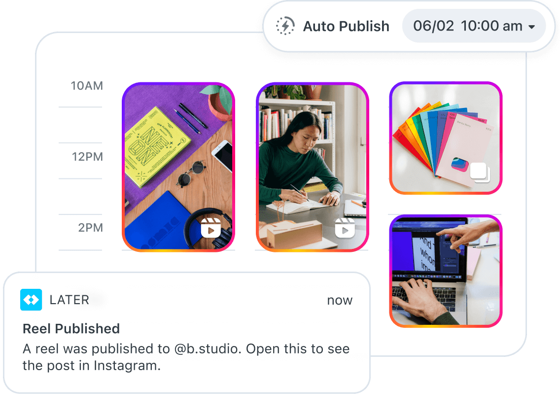 B Studio automatically posts Reels and Instagram posts with the Later Instagram Scheduler