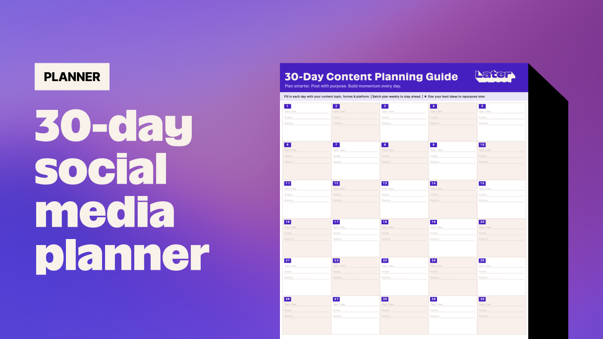 Free downloadable 30-day social media planner thumbnail