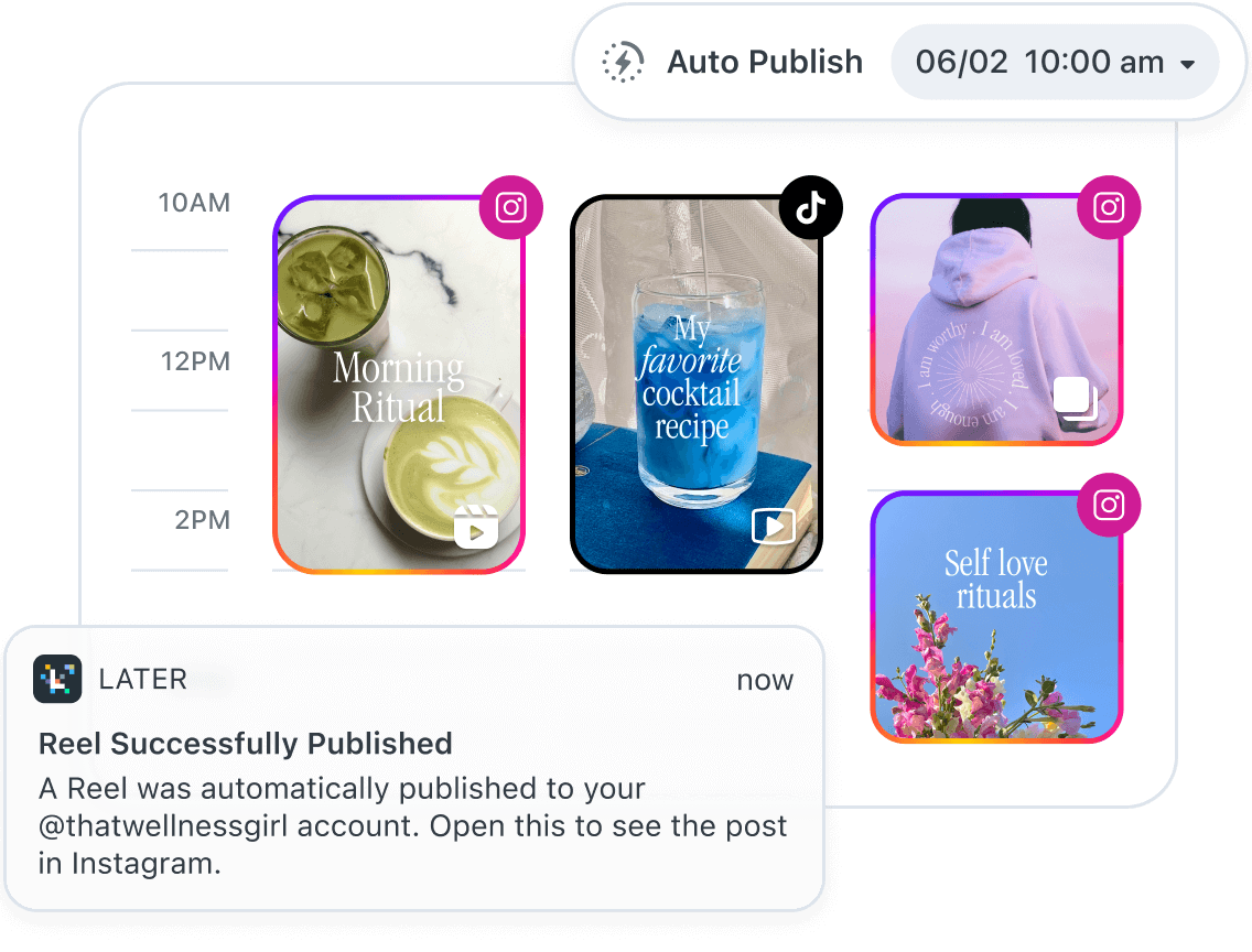 Creator uses Auto Publish to auto post Instagram posts, Reels, and TikToks