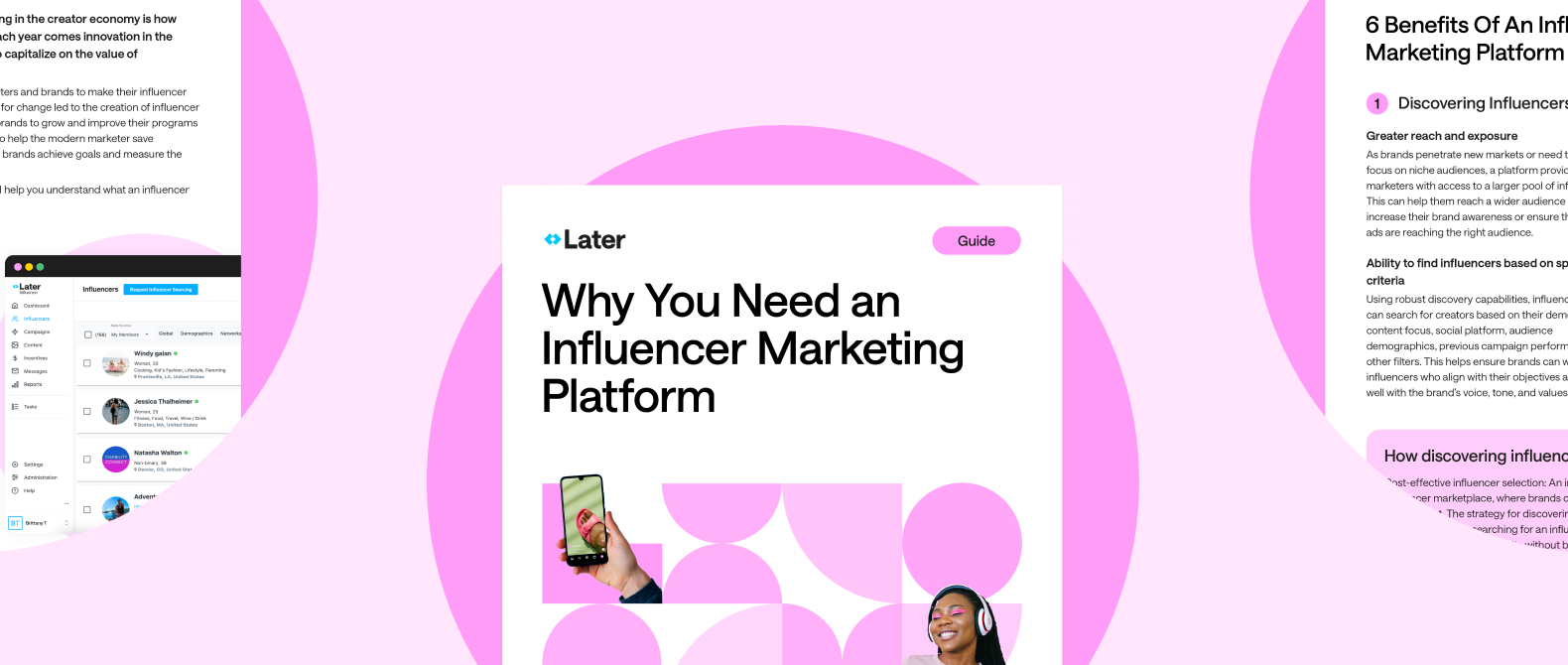 header image for later’s influencer marketing platform guide